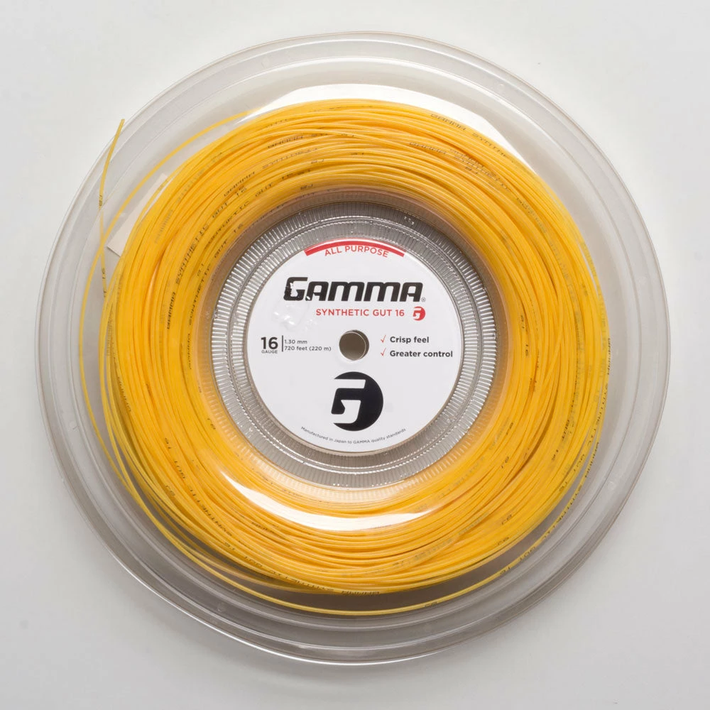 Cheap ⌛ Promo 🛒 Tennis Accessories Gamma Synthetic Gut 16 Gold 720' Reel ⭐ ✔️ 3 Tennis Accessories Gamma Synthetic Gut 16 Gold 720' Reel