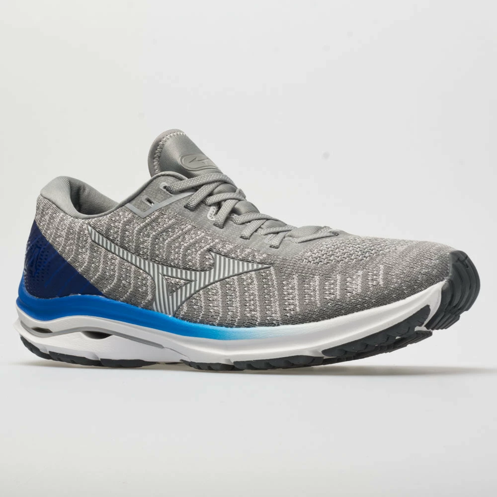 Cheapest ๐ Best Pirce ๐ Mizuno Wave Rider 24 Waveknit Men's Frost Gray/White ๐ ๐ 7 Mizuno Wave Rider 24 Waveknit Men's Frost Gray/White