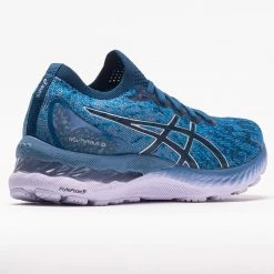 ASICS GEL-Nimbus 23 Knit Women's Gray Floss/Mako Blue Running Shoes