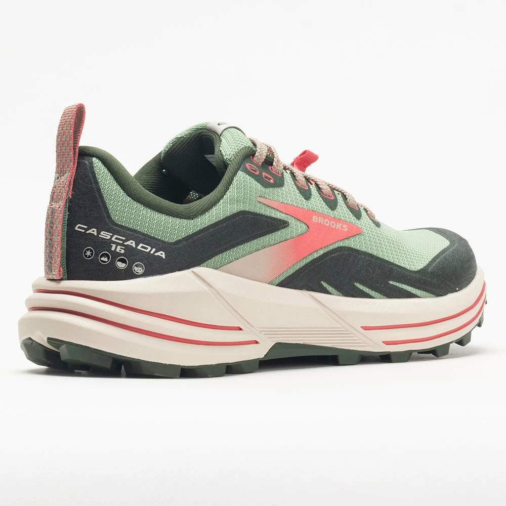 Cheapest 😍 Outlet 😍 Brooks Cascadia 16 👩 Women's Basil/Duffel Bag/Coral 🎁 🎉 8 Brooks Cascadia 16 Women's Basil/Duffel Bag/Coral