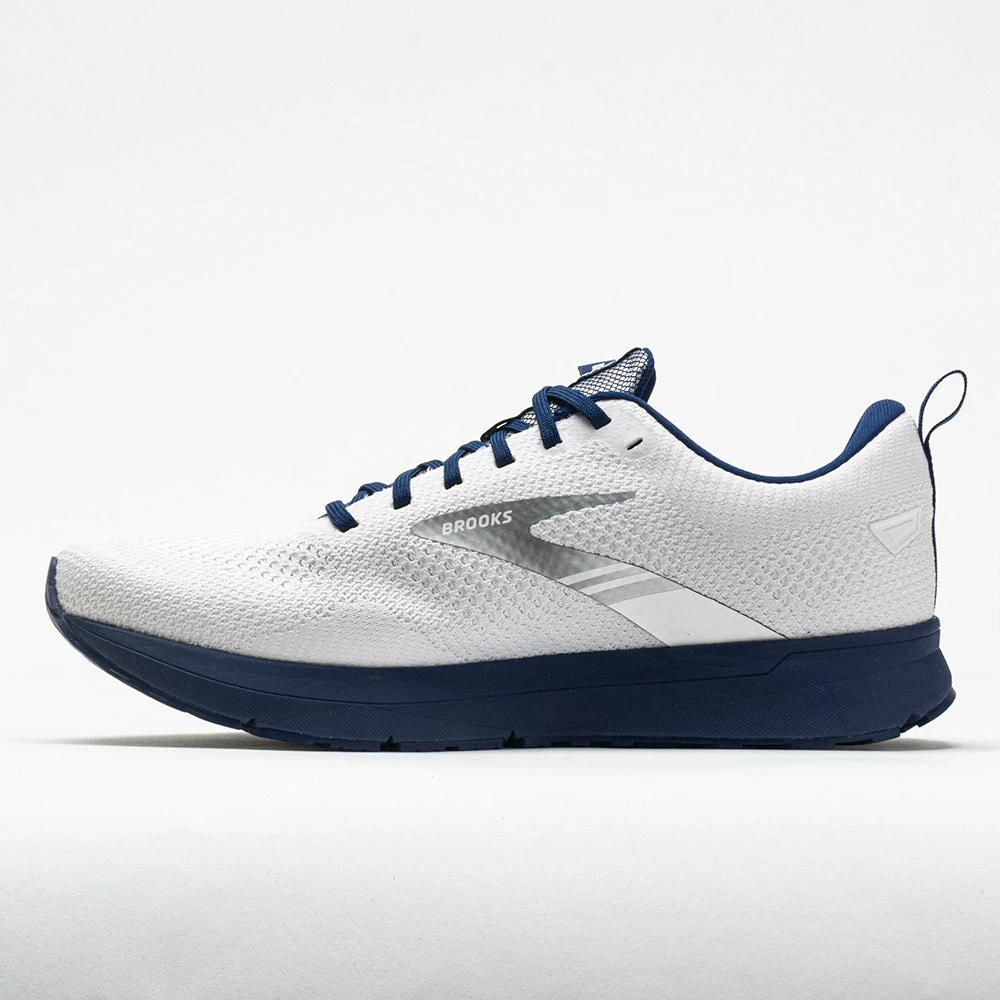 Discount ❤️ Outlet 😉 Brooks Revel 5 Men's Breakthrough Collection White/Blue Running 👞 👞 Shoes ❤️ 🔔 4 Brooks Revel 5 Men's Breakthrough Collection White/Blue Running Shoes