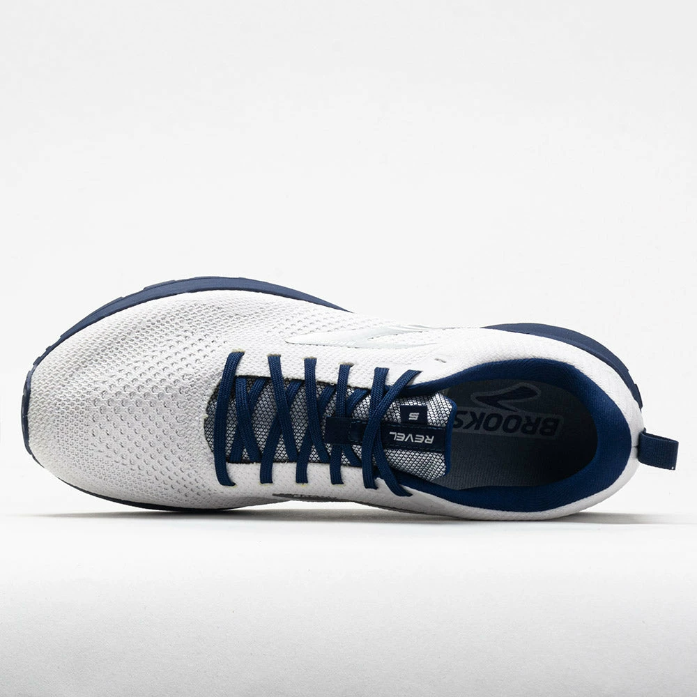 Discount ❤️ Outlet 😉 Brooks Revel 5 Men's Breakthrough Collection White/Blue Running 👞 👞 Shoes ❤️ 🔔 5 Brooks Revel 5 Men's Breakthrough Collection White/Blue Running Shoes