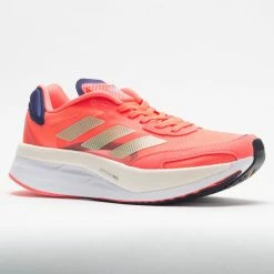 Discount ๐ Best Pirce ๐ Running ๐ ๐ Shoes Adidas Adizero Boston 10 ๐ฉ Women's Turbo/Sandy Beige/Legacy Indigo ๐ โ 12 Running Shoes Adidas Adizero Boston 10 Women's Turbo/Sandy Beige/Legacy Indigo