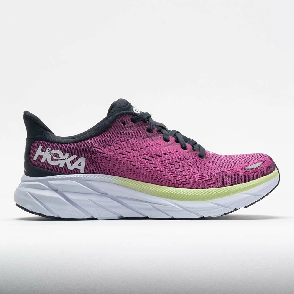 Deals 👏 Promo 😉 HOKA Clifton 8 👩 Women's Blue Graphite/Ibis Rose Running 👟 👟 Shoes 😀 😀 3 HOKA Clifton 8 Women's Blue Graphite/Ibis Rose Running Shoes
