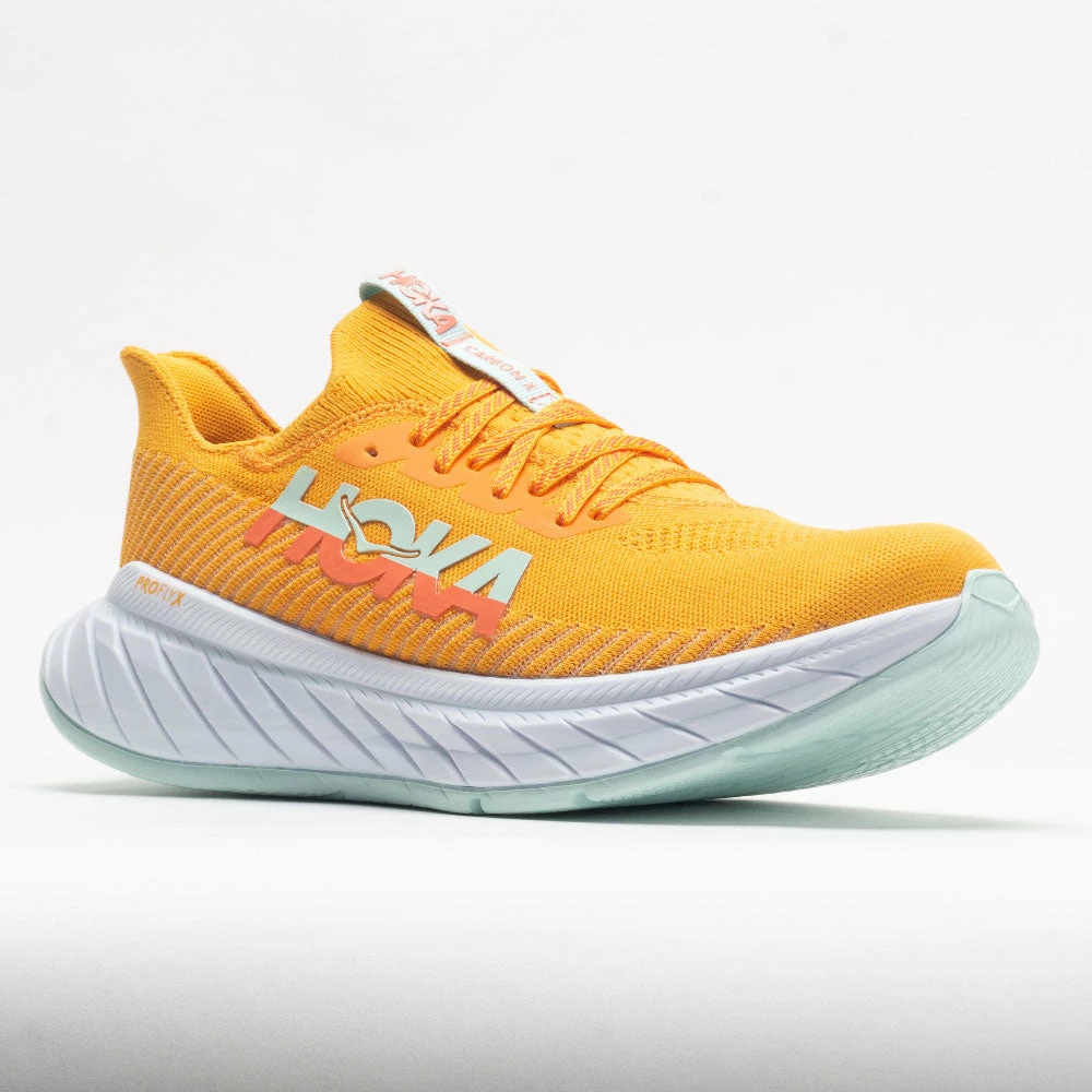 Promo 🛒 Flash Sale ⌛ HOKA Carbon X 3 👩 Women's Radiant Yellow/Camellia Running 👟 👟 Shoes 🔥 😉 7 HOKA Carbon X 3 Women's Radiant Yellow/Camellia Running Shoes