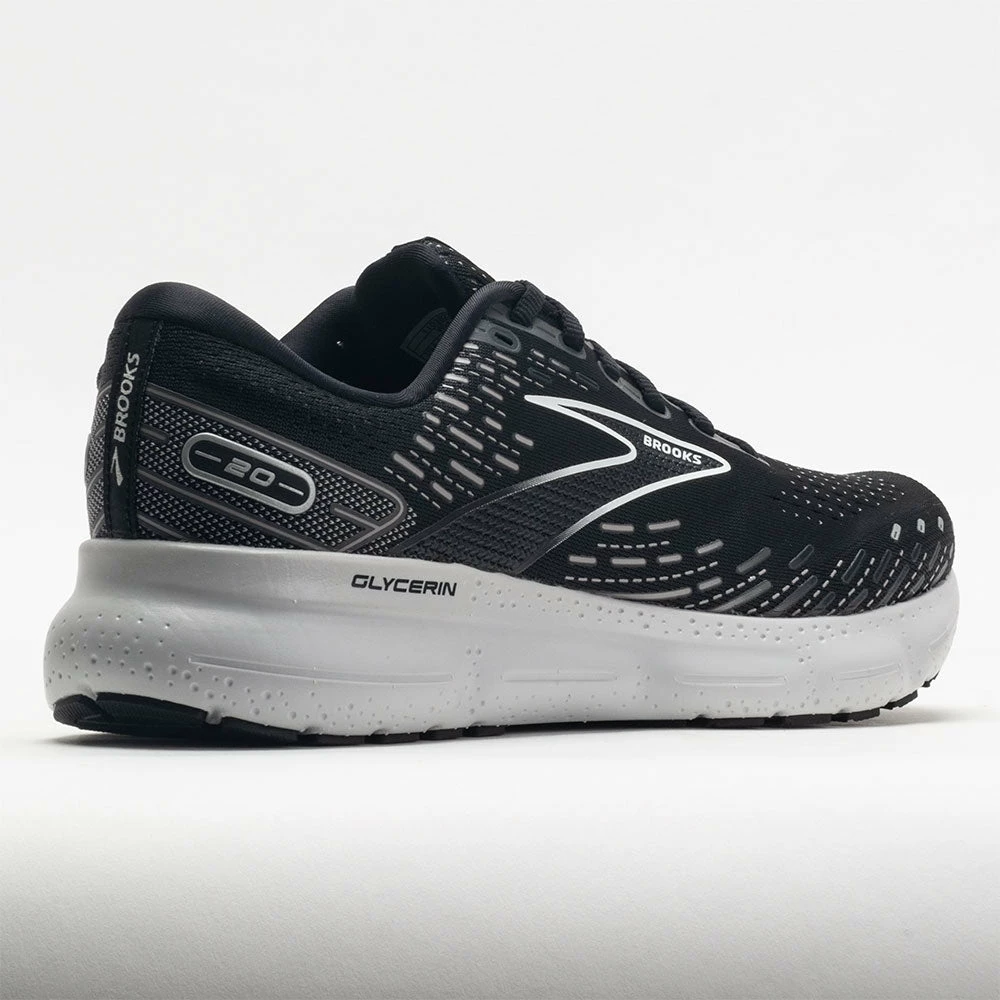 Hot Sale ๐ Outlet ๐งจ Brooks Glycerin 20 Men's Black/White/Alloy Running ๐ ๐ Shoes โจ ๐ 8 Brooks Glycerin 20 Men's Black/White/Alloy Running Shoes