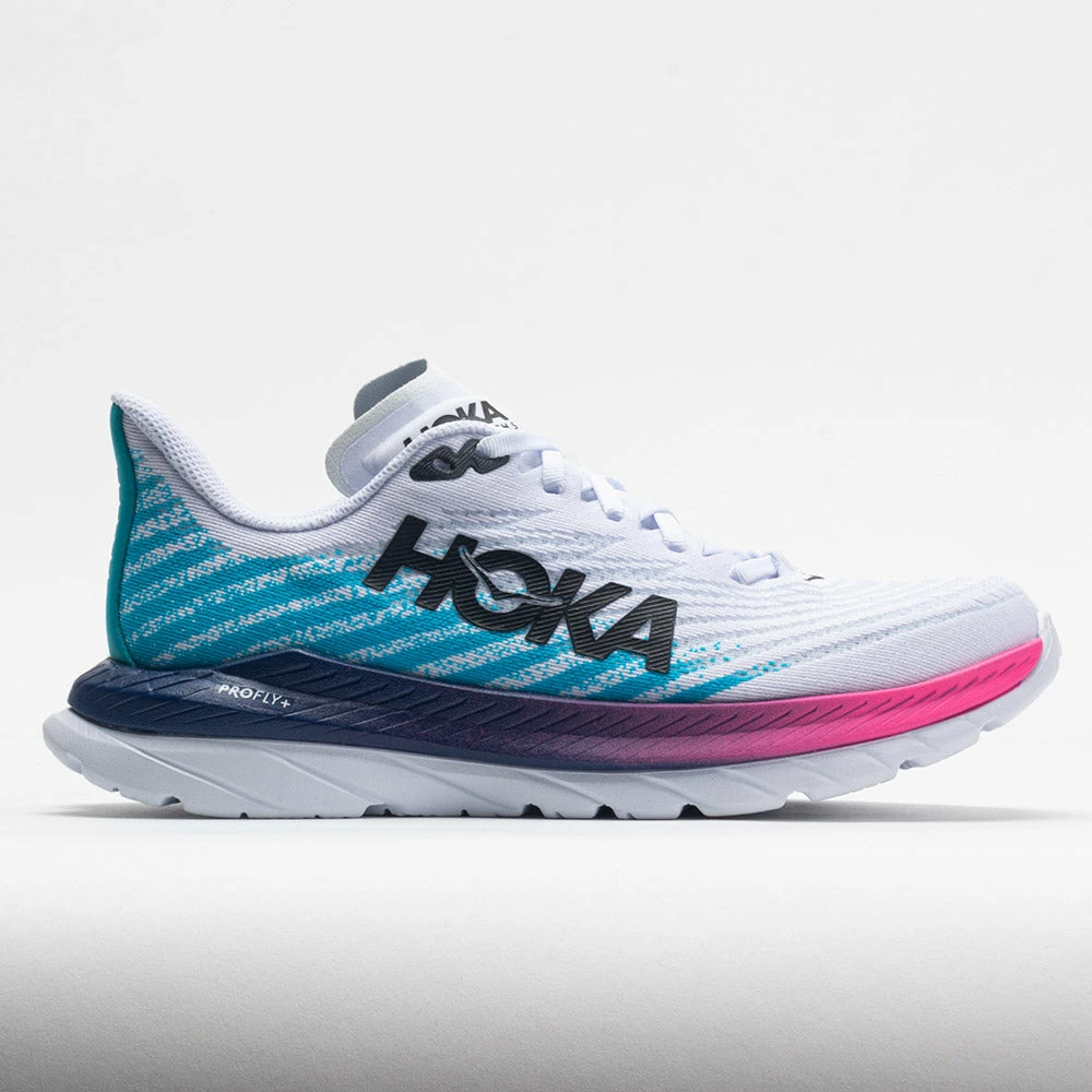 Flash Sale 🌟 Cheap 🔔 HOKA Mach 5 👩 Women's White/Scuba Blue 😉 🤩 3 HOKA Mach 5 Women's White/Scuba Blue