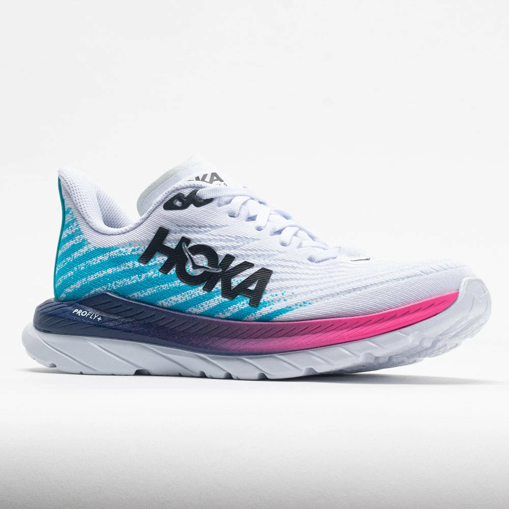 Flash Sale 🌟 Cheap 🔔 HOKA Mach 5 👩 Women's White/Scuba Blue 😉 🤩 7 HOKA Mach 5 Women's White/Scuba Blue