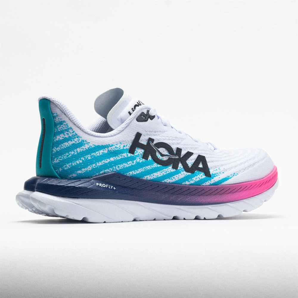 Flash Sale 🌟 Cheap 🔔 HOKA Mach 5 👩 Women's White/Scuba Blue 😉 🤩 8 HOKA Mach 5 Women's White/Scuba Blue