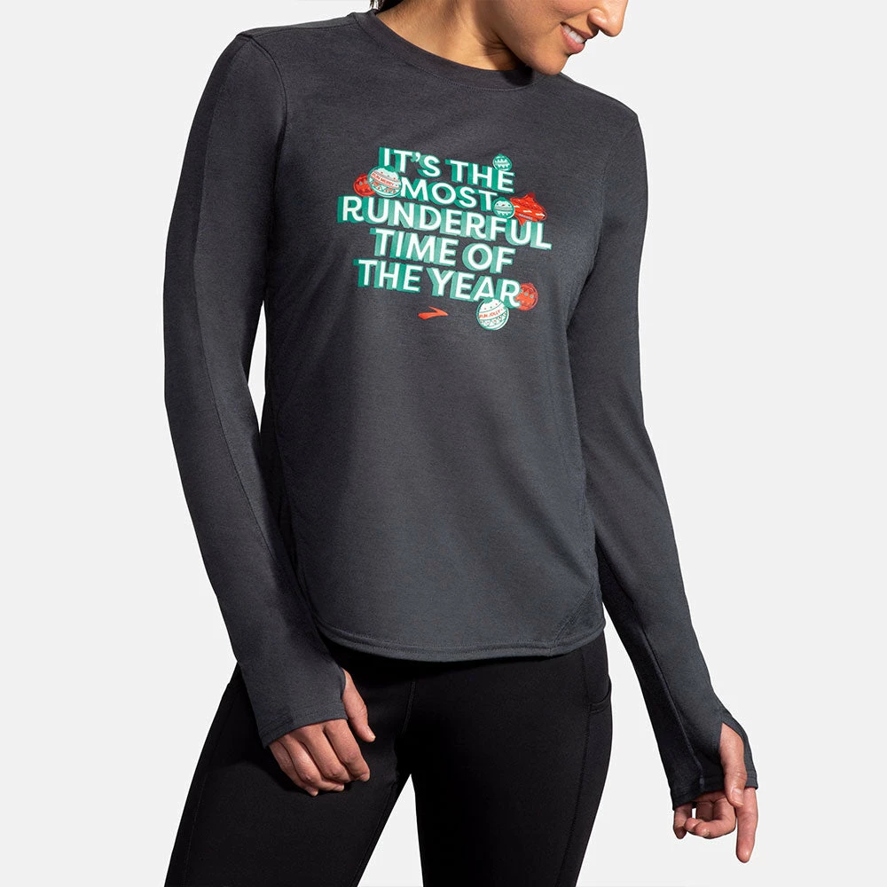 Promo 🔥 Brand new 💯 Brooks Runderful Distance Long Sleeve 👩 Women's 🤩 😀 3 Brooks Runderful Distance Long Sleeve Women's