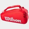Wholesale 👏 Coupon 👏 Wilson Super Tour 9 Pack Red Tennis Accessories 😍 ✔️ 1 Wilson Super Tour 9 Pack Red Tennis Accessories