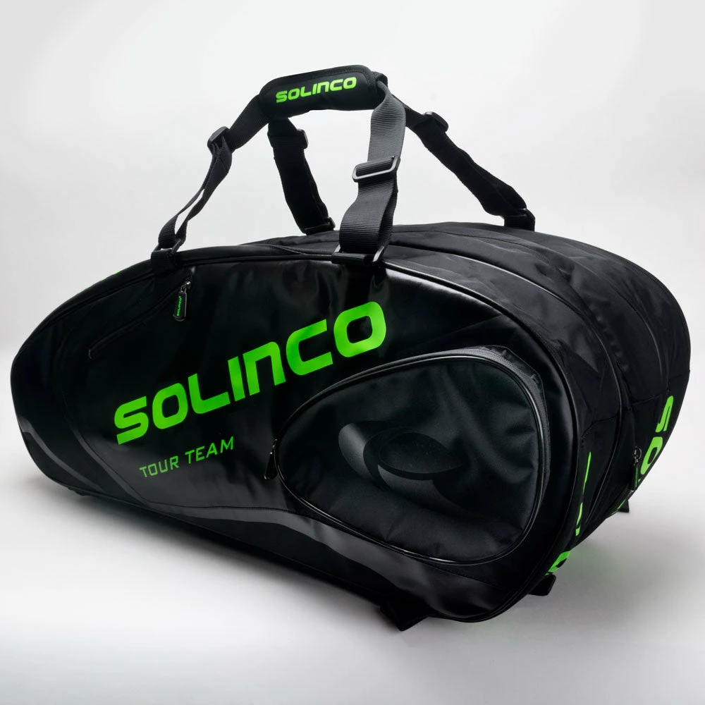 Coupon ๐ฅฐ Best Pirce ๐ Tennis Accessories Solinco Tour 15-Pack Racquet Bag Black/Neon Green ๐ โญ 3 Tennis Accessories Solinco Tour 15-Pack Racquet Bag Black/Neon Green