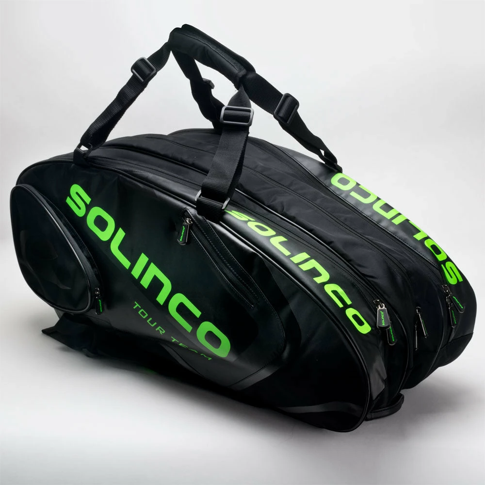Coupon ๐ฅฐ Best Pirce ๐ Tennis Accessories Solinco Tour 15-Pack Racquet Bag Black/Neon Green ๐ โญ 4 Tennis Accessories Solinco Tour 15-Pack Racquet Bag Black/Neon Green