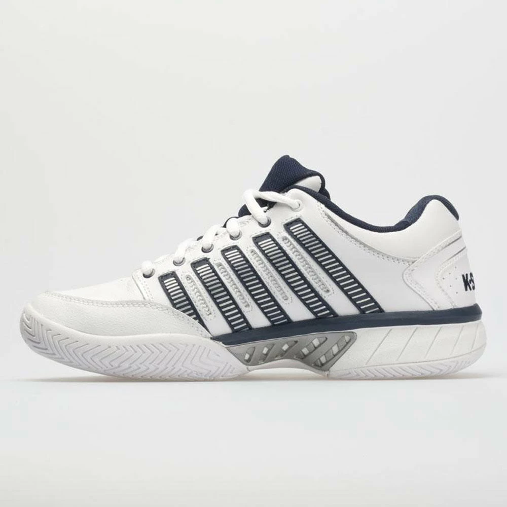 Deals ๐ Promo ๐ K-Swiss Hypercourt Express Leather Men's White/Navy/Silver Tennis ๐ ๐ Shoes ๐ ๐งจ 4 K-Swiss Hypercourt Express Leather Men's White/Navy/Silver Tennis Shoes