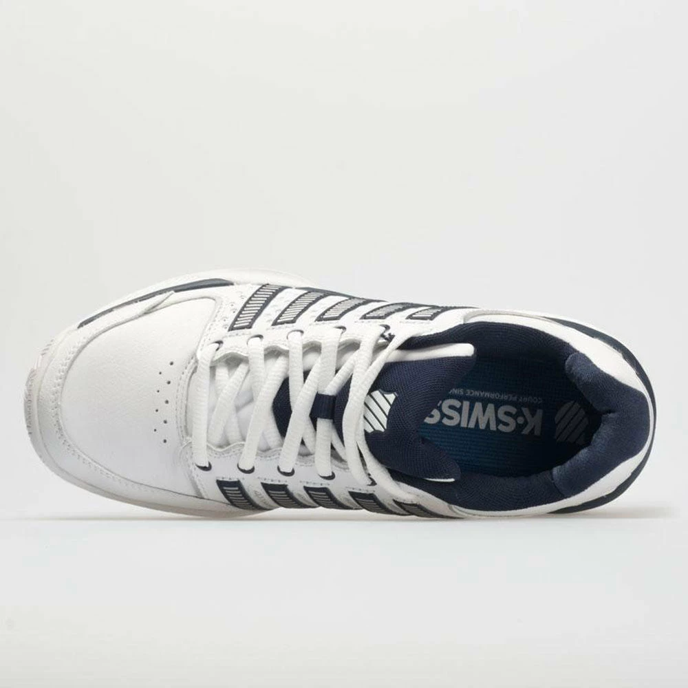 Deals ๐ Promo ๐ K-Swiss Hypercourt Express Leather Men's White/Navy/Silver Tennis ๐ ๐ Shoes ๐ ๐งจ 5 K-Swiss Hypercourt Express Leather Men's White/Navy/Silver Tennis Shoes