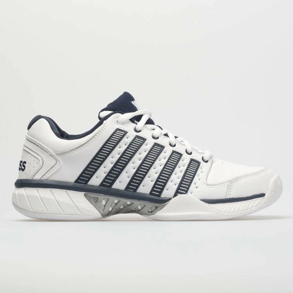 Deals ๐ Promo ๐ K-Swiss Hypercourt Express Leather Men's White/Navy/Silver Tennis ๐ ๐ Shoes ๐ ๐งจ 3 K-Swiss Hypercourt Express Leather Men's White/Navy/Silver Tennis Shoes