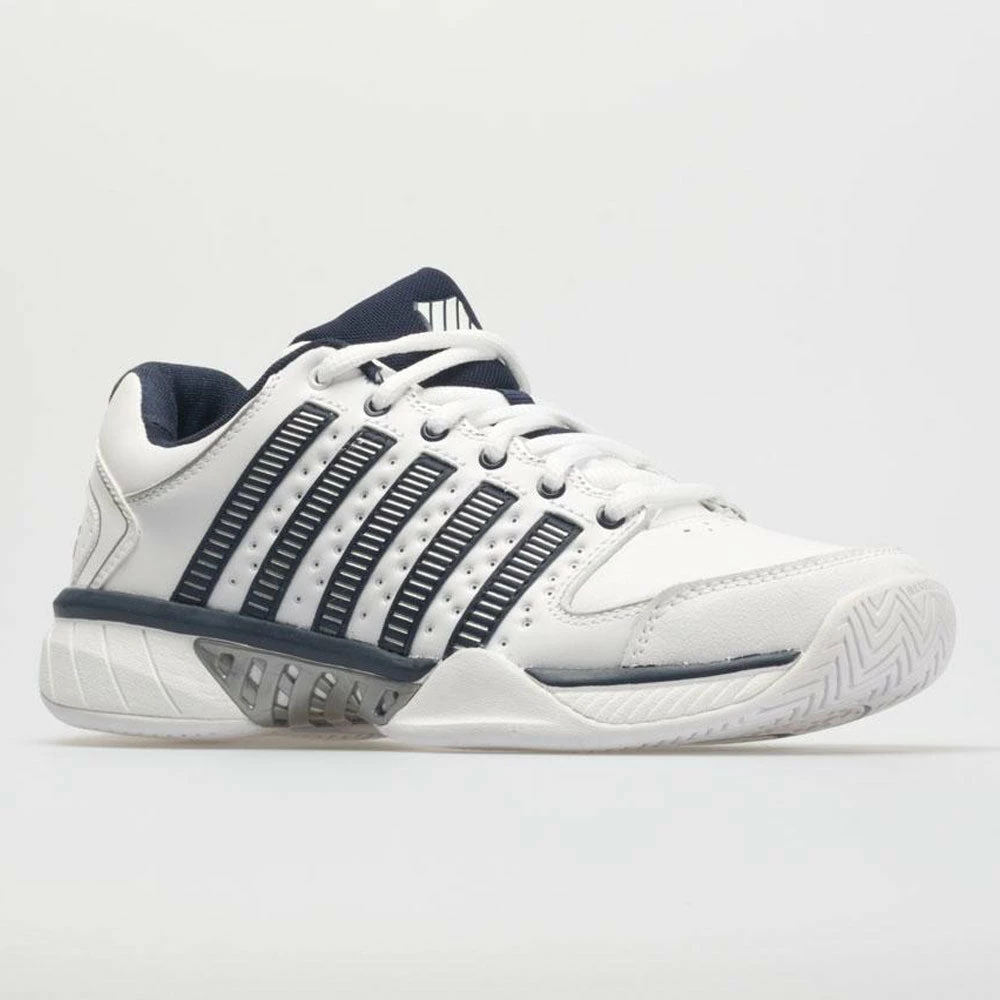 Deals ๐ Promo ๐ K-Swiss Hypercourt Express Leather Men's White/Navy/Silver Tennis ๐ ๐ Shoes ๐ ๐งจ 7 K-Swiss Hypercourt Express Leather Men's White/Navy/Silver Tennis Shoes