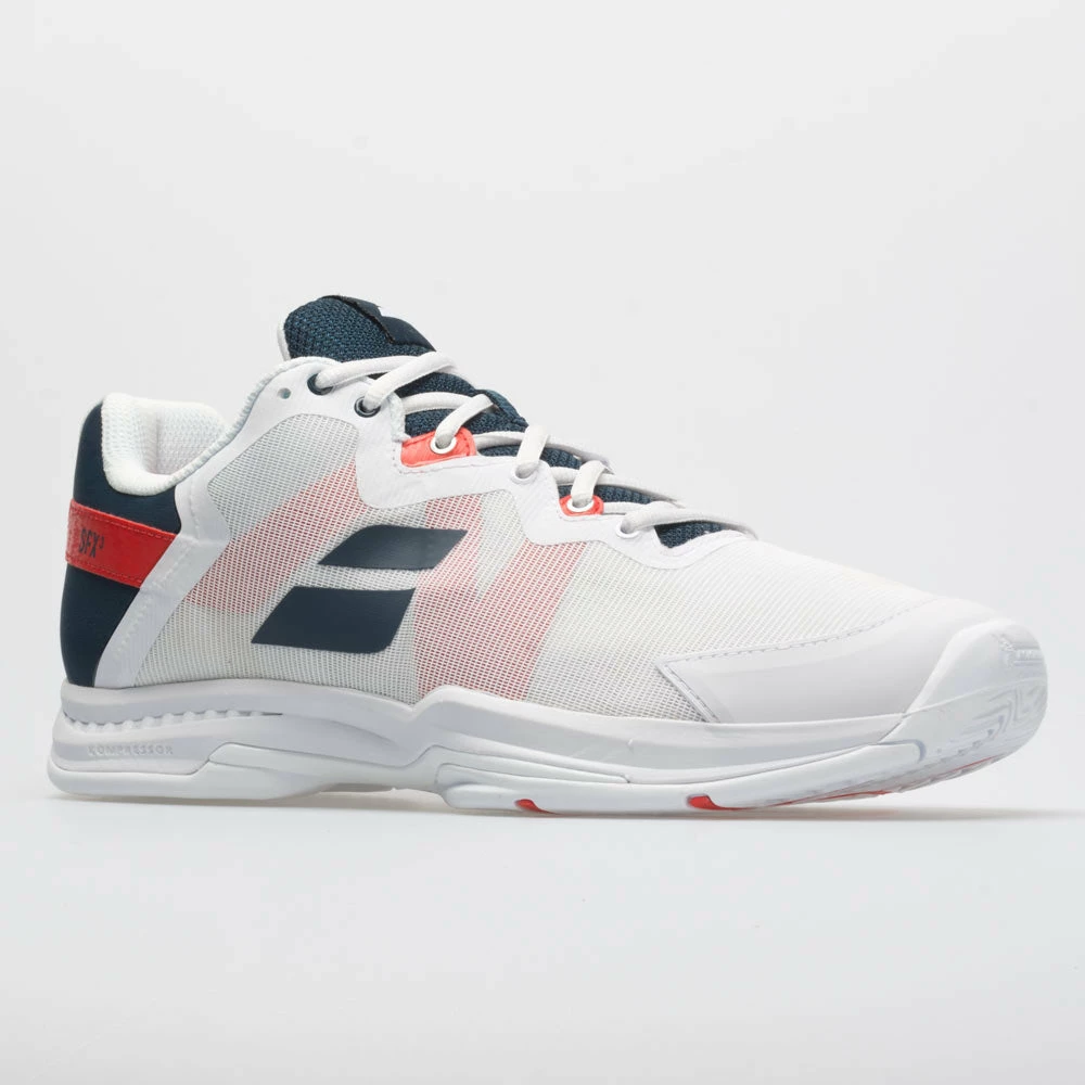 Wholesale 💯 Best Pirce ⌛ Babolat SFX3 Men's White/Estate Blue 🛒 😉 7 Babolat SFX3 Men's White/Estate Blue