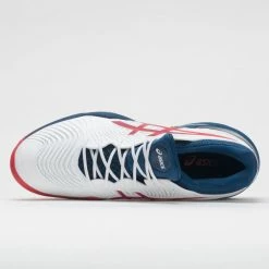 New 🌟 Hot Sale ❤️ Tennis 👞 👞 Shoes ASICS Court FF 2 Men's White/Mako Blue 🤩 ⌛ 10 Tennis Shoes ASICS Court FF 2 Men's White/Mako Blue