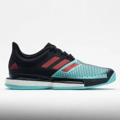 Tennis Shoes Adidas SoleCourt Primeblue Men's Black/Pulse Aqua/Solar Red