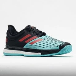 Tennis Shoes Adidas SoleCourt Primeblue Men's Black/Pulse Aqua/Solar Red