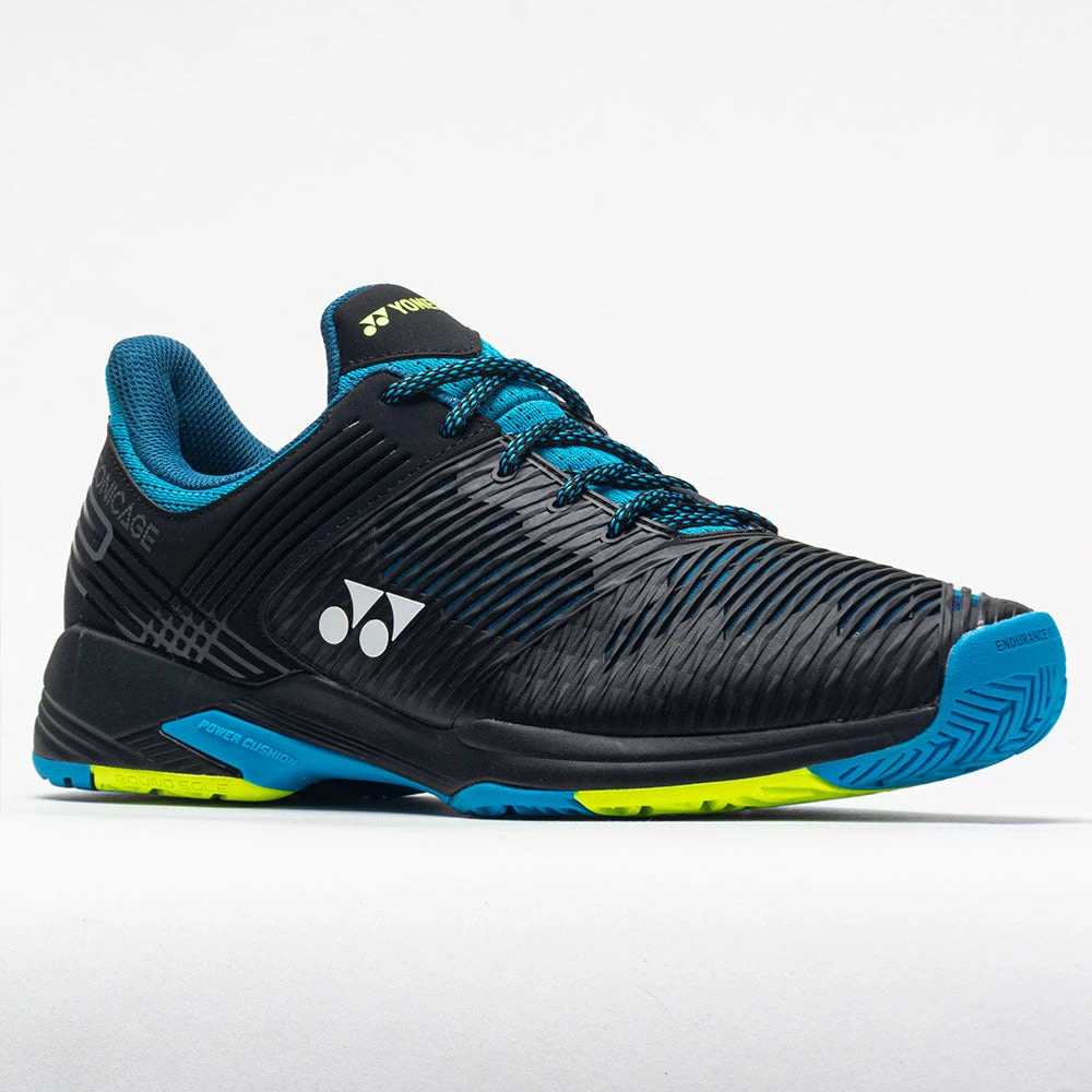 Budget ๐งจ Hot Sale ๐ Tennis ๐ ๐ Shoes Yonex Power Cushion Sonicage 2 Men's Wide Black/Blue ๐ ๐งจ 7 Tennis Shoes Yonex Power Cushion Sonicage 2 Men's Wide Black/Blue