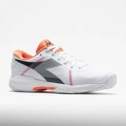 Diadora Trofeo AG Pickleball Women's White/Black/Vermillion Orange