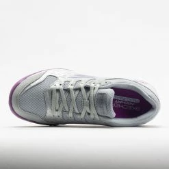 Brand new ✨ Best Pirce 🎁 Skechers Performance Pickleball 👟 👟 Shoes Skechers Viper Court 👩 Women's Grey/Purple 🔥 🥰 10 Skechers Performance Pickleball Shoes Skechers Viper Court Women's Grey/Purple