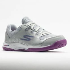 Brand new ✨ Best Pirce 🎁 Skechers Performance Pickleball 👟 👟 Shoes Skechers Viper Court 👩 Women's Grey/Purple 🔥 🥰 12 Skechers Performance Pickleball Shoes Skechers Viper Court Women's Grey/Purple