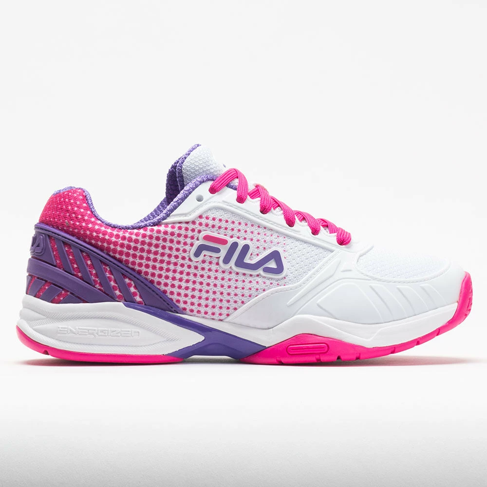 Best deal โค๏ธ Cheapest ๐ฅ Fila Volley Zone ๐ฉ Women's White/Pink Glo/Elictic Purple ๐ฅฐ ๐ 3 Fila Volley Zone Women's White/Pink Glo/Elictic Purple