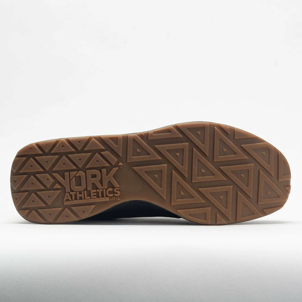 Budget ✨ Budget 🔔 York Athletics Henry Mid Trainer Leather Blacktop 🤩 🥰 6 York Athletics Henry Mid Trainer Leather Blacktop