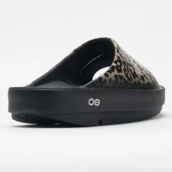 OOFOS OOahh Limited Women's Black Leopard Sandals & Slides