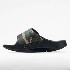 OOFOS OOahh Sport Flex Men's Black/Woodland Camo Sandals & Slides