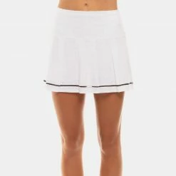 Women's Clothing Lucky In Love The Whites Long Micro Tuck Pleat Skirt Women's