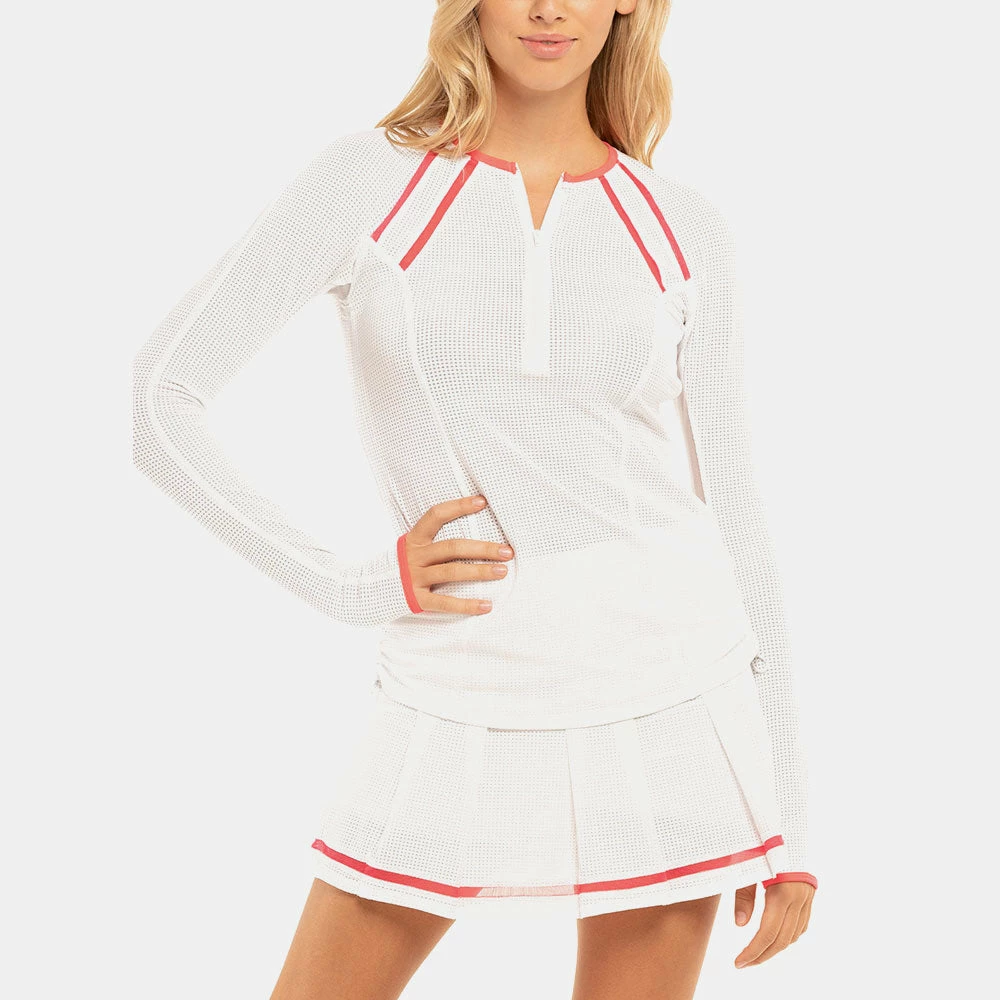 Best Sale 😉 Brand new ✔️ Lucky In Love The Whites Raglan Zip Long Sleeve 👩 Women's 🔥 👏 5 Lucky In Love The Whites Raglan Zip Long Sleeve Women's