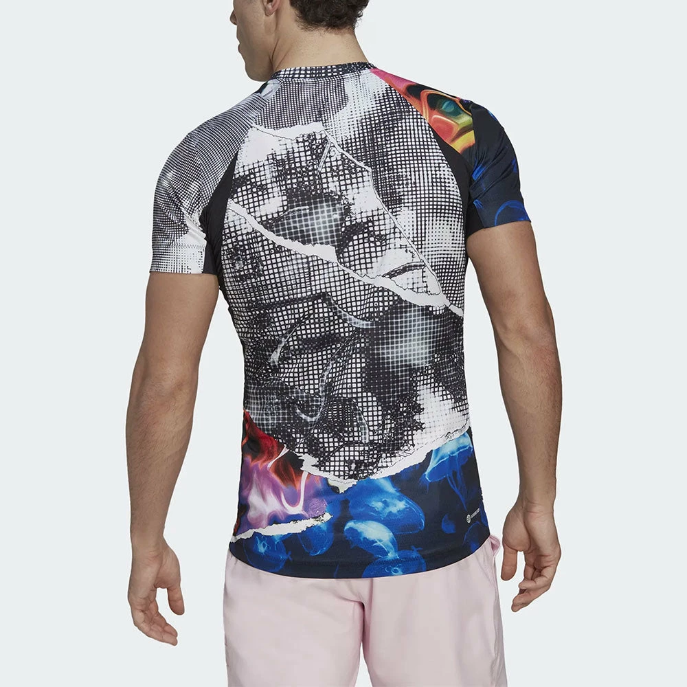 Best Pirce ๐ Hot Sale ๐งจ Men's Clothing Adidas US Open Series Printed Freelift Tee Men's โ๏ธ โค๏ธ 4 Men's Clothing Adidas US Open Series Printed Freelift Tee Men's